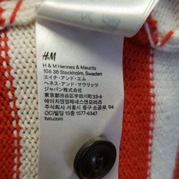 H&M Label of Graded Goods red white striped small quarter sleeveSweater - Picture 8 of 8